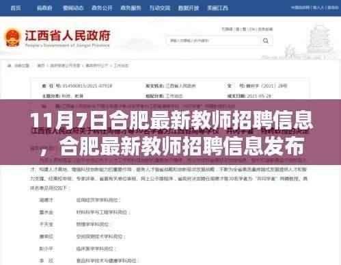 11月7日合肥最新教师招聘信息揭秘,教育领域的职业机遇探寻