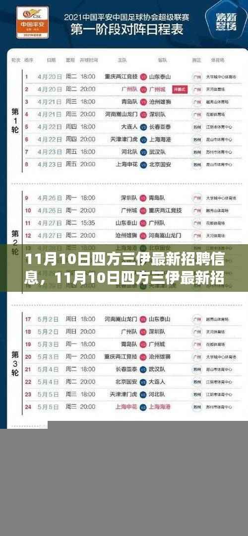 11月10日四方三伊最新招聘信息全解析