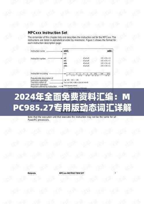 2024年全面免费资料汇编：MPC985.27专用版动态词汇详解