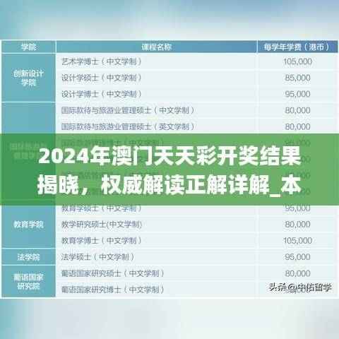 2024年澳门天天彩开奖结果揭晓，权威解读正解详解_本地版BAY126.58