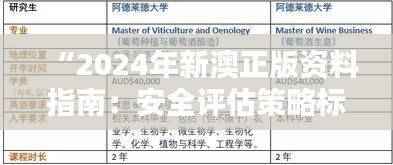 “2024年新澳正版资料指南：安全评估策略标准版NYW787.47”