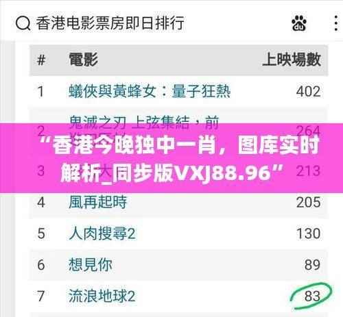 “香港今晚独中一肖，图库实时解析_同步版VXJ88.96”