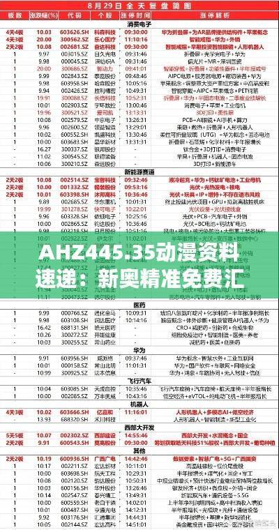 AHZ445.35动漫资料速递:新奥精准免费汇总及综合评估