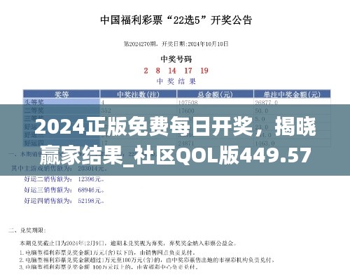2024正版免费每日开奖,揭晓赢家结果_社区QOL版449.57