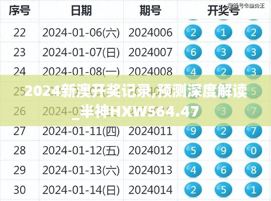 2024新澳开奖记录,预测深度解读_半神HXW564.47