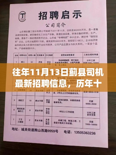 历年十一月十三日蓟县司机招聘风云揭秘,最新招聘信息及其背后故事与影响