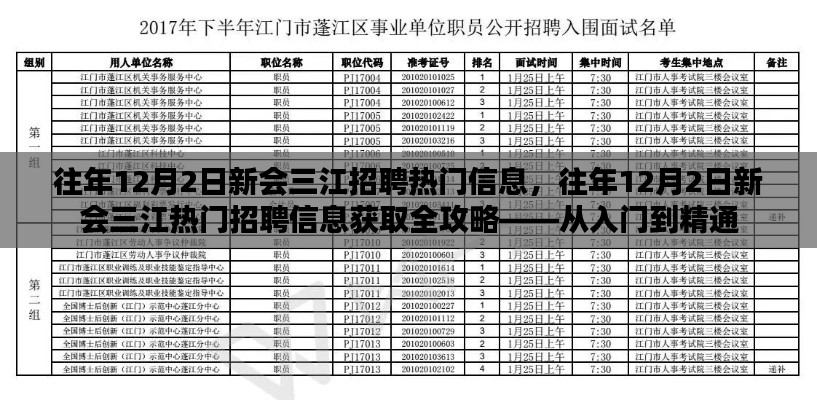 往年12月2日新会三江招聘热门信息及获取全攻略