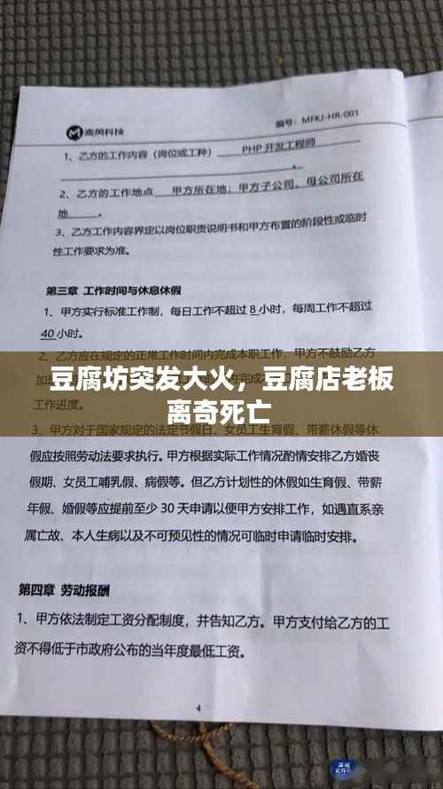 豆腐坊突发大火,豆腐店老板离奇死亡