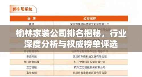 榆林家装公司排名揭秘,行业深度分析与权威榜单评选