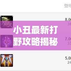 小丑最新打野攻略揭秘，高效打法与技巧一网打尽！